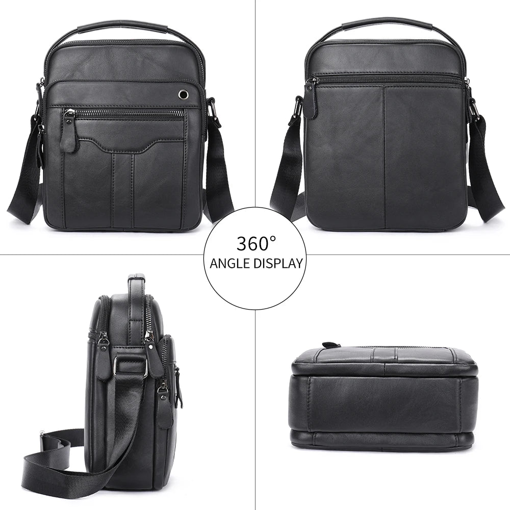 WESTAL Men's Bag Genuine Leather Shoulder Bag Husband Mid Party Bag for Man Messenger Crossbody Bags Leather Men Handbags 7013