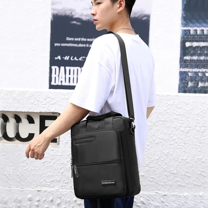 Men Waterproof Shoulder Bag High Quality Nylon Handbag Business Office Crossbody Bags Casual 13 inch Men's Tote Handbags XA98C