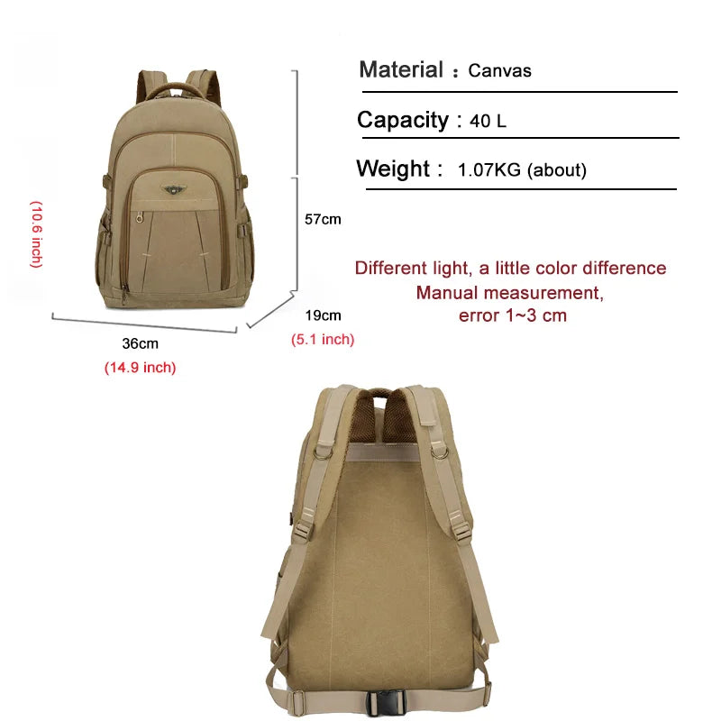 Laptop Canvas Backpack Men's Travel School Shoulder Bags Multifunction Rucksack Water Resistant Computer Backpacks For Teenager