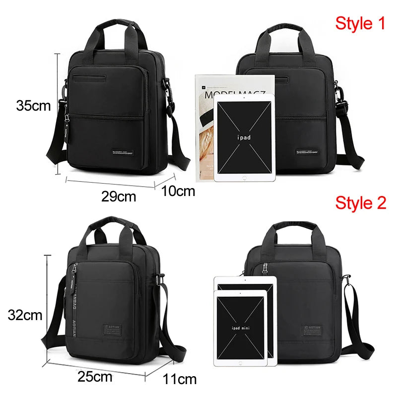 Men Waterproof Shoulder Bag High Quality Nylon Handbag Business Office Crossbody Bags Casual 13 inch Men's Tote Handbags XA98C