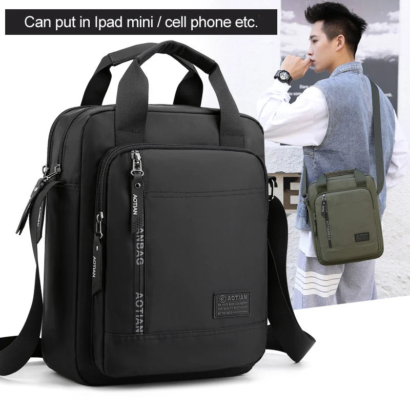 Men Waterproof Shoulder Bag High Quality Nylon Handbag Business Office Crossbody Bags Casual 13 inch Men's Tote Handbags XA98C