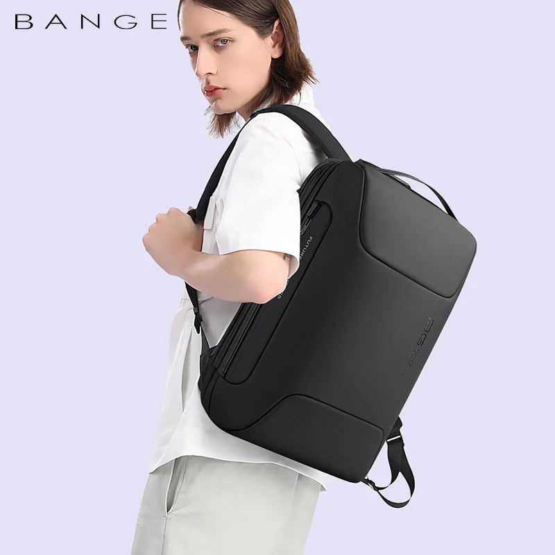 BANGE 17.3-Inch Laptop Men's Business Backpack Waterproof Multi Compartment Men's Travel Bag Flight Airport Luggage Backpack