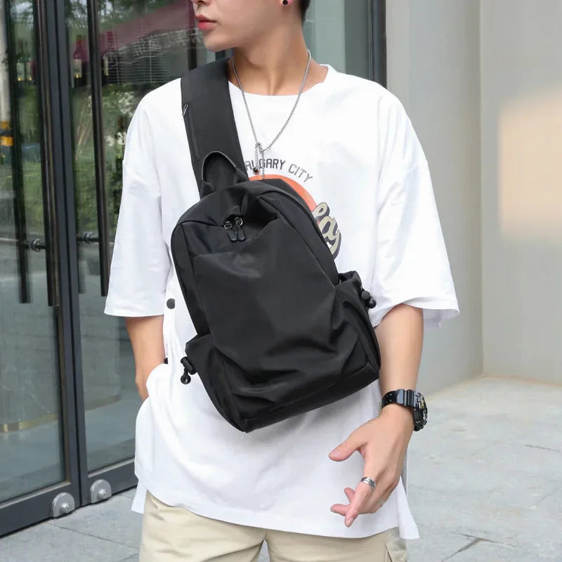 Men's Chest Bag Large Canvas Fashion Male Crossbody Bags Oxford Cloth Designer Man Student Shoulder Sling Casual Sports Phone