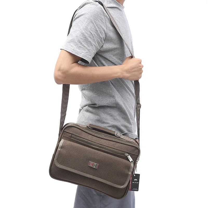 Retro Men Crossbody Bag Oxford Wallet Wear-resistant Outdoor Portable Phone Handbag Shoulder Messenger Bag Dropshipping